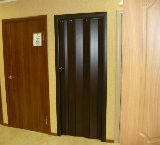 Тип дверей гармошка: недостатки, установка и преимущества.